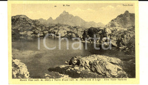 Cartolina originale da collezione 1950 ca ALTA VALLE VARAITA Veduta del Monviso con la Torre Reale Cartolina FP 1