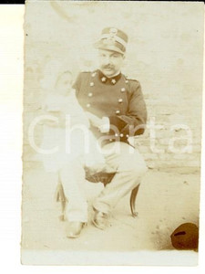 Fotografia d epoca originale 1900 ca PADOVA Ritratto di Nelly NUCCI bambina con il padre Foto VINTAGE 5x7 cm 1