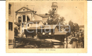 Cartolina originale da collezione 1924 VENEZIA Veduta del rio SAN TROVASO con barche Cartolina postale FP VG 1