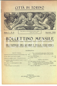 Giornale, rivista storica 1921 Città di TORINO Il sistema tributario comunale Bollettino anno I n° 8 1