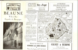 Materiale pubblicitario d’epoca 1960 ca FRANCE BOURGOGNE Brochure BEAUNE Ville d art Publicitaire VINTAGE 1