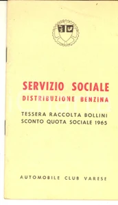 Materiale pubblicitario d’epoca 1965 AUTOMOBILE CLUB VARESE Libretto raccolta bollini benzina VUOTO 1