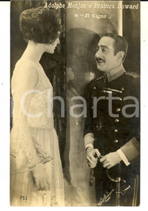 Cartolina originale da collezione 1925 CINEMA IL CIGNO  Adolphe MENJOU e Frances HOWARD Cartolina VINTAGE FP 1