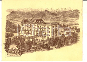 Materiale pubblicitario d’epoca 1915 ca GENEVE Hotel BELLEVUE  Cartoncino pubblicitario VINTAGE 14x11 cm 1