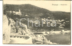 Cartolina originale da collezione 1921 BERGEGGI SV Panorama con la spiaggia Cartolina postale FP VG 1