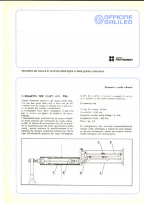 Materiale pubblicitario d’epoca 1975 ca OFFICINE GALILEO Flessimetri per giunti Volantino pubblicitario 1