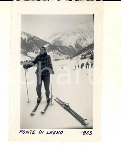 Fotografia d epoca originale 1953 PONTE DI LEGNO Sciatrice pronta alla partenza Fotografia VINTAGE 7x10 cm 1