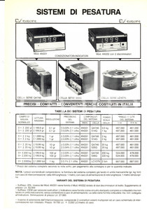 Materiale pubblicitario d’epoca 1970 ca MILANO SocietÃ  AN. NA. Sistemi di pesatura Volantino pubblicitario 1