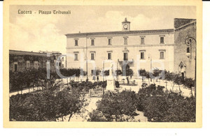 Cartolina originale da collezione 1920 ca LUCERA FG Veduta di piazza Tribunali Cartolina postale FP NV 1