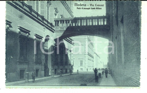 Cartolina originale da collezione 1915 ca MODENA Via Cavour  Ponte di passaggio Scuola Militare Cartolina FP NV 1