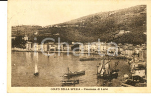 Cartolina originale da collezione 1929 LERICI SP Panorama del litorale Cartolina ANIMATA barche FP VG 1
