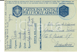 Cartolina originale da collezione 1941 WW2 NAPOLI Luigi PAVESI e le solite incursioni di aerei nemici Cartolina 1