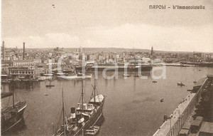 Cartolina originale da collezione 1925 ca NAPOLI Panorama con l Immacolatella Cartolina FP NV 1