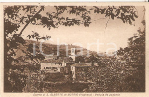 Cartolina originale da collezione 1925 ca EREMO SANT ALBERTO DI BUTRIO PV Veduta da ponente Cartolina FP NV 1