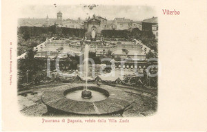 Cartolina originale da collezione 1900 ca VITERBO Panorama di BAGNAIA visto da VILLA LANTE Cartolina FP NV 1