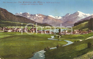 Cartolina originale da collezione 1929 VAL VENOSTA BZ Lago San Valentino alla Mura e Gruppo Ortles Cartolina FP 1
