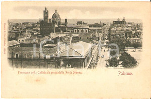 Cartolina originale da collezione 1899 PALERMO Panorama di Porta Nuova con la Cattedrale Cartolina FP VG 1