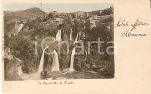 Cartolina originale da collezione 1901 TIVOLI RM Le Cascatelle dell ANIENE Cartolina FP VG 1