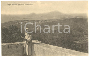 Cartolina originale da collezione 1910 ca EREMO DI CAMALDOLI Monaco guarda CAPO MISENO Cartolina FP NV 1