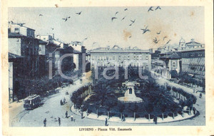 Cartolina originale da collezione 1926 LIVORNO Tram in piazza Vittorio Emanuele Cartolina FP VG 1