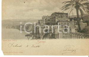 Cartolina originale da collezione 1900 ca SORRENTO NA Panorama con Grand Hotel VITTORIA Cartolina FP VG 1