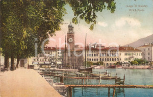 Cartolina originale da collezione 1910 RIVA DEL GARDA TN Panorama del porto LAGO DI GARDA Cartolina FP VG 1