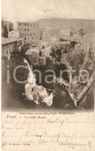 Cartolina originale da collezione 1903 TIVOLI RM Panorama dal Ponte Gregoriano Cartolina FP VG 1