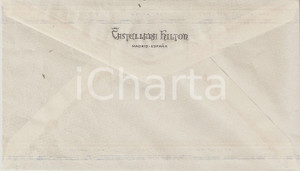 Materiale pubblicitario d’epoca 1960 ca MADRID Hotel CASTELLANA HILTON Busta intestata VUOTA Air Mail 2 1