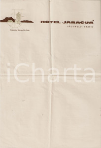 Materiale pubblicitario d’epoca 1960 ca SAO PAULO BRASIL Carta intestata Hotel JARAGUA  20x30 cm 1