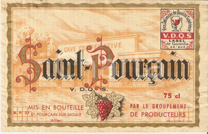 Materiale pubblicitario d’epoca 1975 ca ST. POURCAINSURSIOULE Cave Cooperative Vin Saint Pourcain Etichetta 1