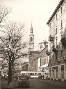 Fotografia d epoca originale 1962 MILANO Chiesa di Santa Maria del Suffragio  Panorama con tram Foto 10x7cm 1
