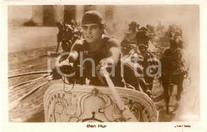Cartolina originale da collezione 1926 BEN HUR Ramon NOVARRO alla guida di una biga Cartolina FP NV 1