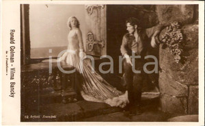Cartolina originale da collezione 1925 ca FEUDALISMO Ronald COLMAN Vilma BANKY in una scena del film Cartolina FP 1