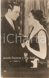Cartolina originale da collezione 1925 COBRA Rodolfo VALENTINO e Nita NALDI in una scena del film Cartolina FP NV 1