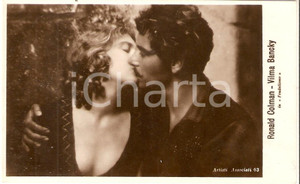 Cartolina originale da collezione 1925 ca CINEMA Bacio tra Ronald COLMAN e Vilma BANKY Cartolina FP NV 1