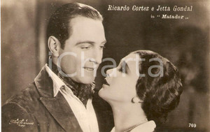 Cartolina originale da collezione 1925 MATADOR Ricardo CORTEZ e Jetta GONDAL in una scena del film Cartolina FP NV 1