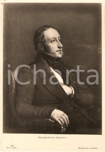Cartolina originale da collezione 1940 ca MUSICA Ritratto di Gioacchino ROSSINI Compositore Cartolina FG NV 1