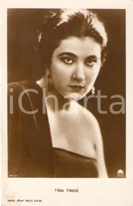 Cartolina originale da collezione 1925 ca CINEMA Actress Nita NALDI Portrait with earrings Cartolina FP NV 1