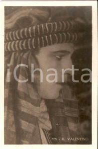 Cartolina originale da collezione 1930 ca CINEMA Rodolfo VALENTINO con copricapo da sceicco Cartolina FP NV 1