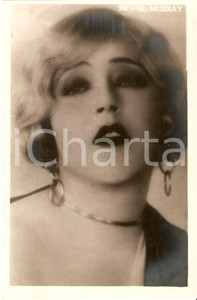 Cartolina originale da collezione 1950 ca CINEMA Actress Mae MURRAY Portrait with earrings Cartolina FP NV 1