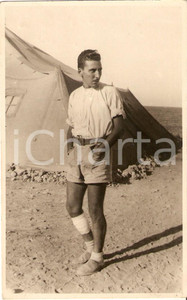 Fotografia d epoca originale 1942 LIBIA 7° Reggimento Bersagliere calciatore Mario ANGIOLINI ferito Foto 1