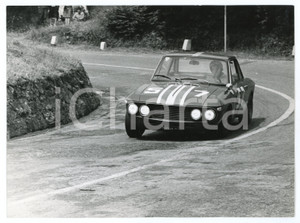 Fotografia d epoca originale 1970 ca RALLY Lancia Fulvia coupÃ© curva durante gara di RALLY Foto 1