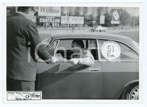 Fotografia d epoca originale 1964 III RALLY MILANO SAINT VINCENT Mario ANGIOLINI SU Alfa Romeo JOLLY CLUB 1