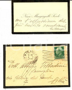 Autografo originale 1942 MILANO Nina MANGIAGALLI SARDI Biglietto da visita per lutto 1