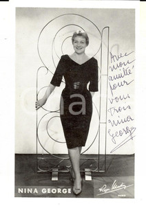 Autografo originale 1960 ca Ritratto della cantante NINA GEORGE Foto seriale con AUTOGRAFO 10x14 1