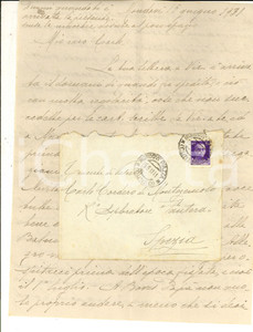 Manoscritto, lettera originale 1931 MONDOVI  Marchesa CORDERO DI MONTEZEMOLO lamenta la mancanza d acqua 1