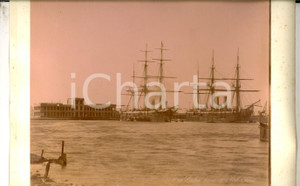 Fotografia d epoca originale 1890 ca PORT SAID EGYPTE Vue de la Dutch House Photo Adelphoi ZANGAKI 34x22 1