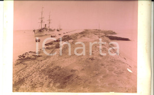 Fotografia d epoca originale 1890 ca EGYPTE Entrée des lacs et navires Photo Adelphoi ZANGAKI 34x22 cm 1
