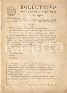 Libro, pubblicazione d epoca UNIVERSITA  DI NAPOLI Anno 19521953 Bollettino n. 78 Efficienza atletica 17x23 1