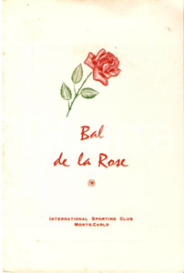 Oggetto da collezione cartaceo 1962 MONTECARLO International Sporting Club  Menu BAL DE LA ROSE 12x18 cm 1